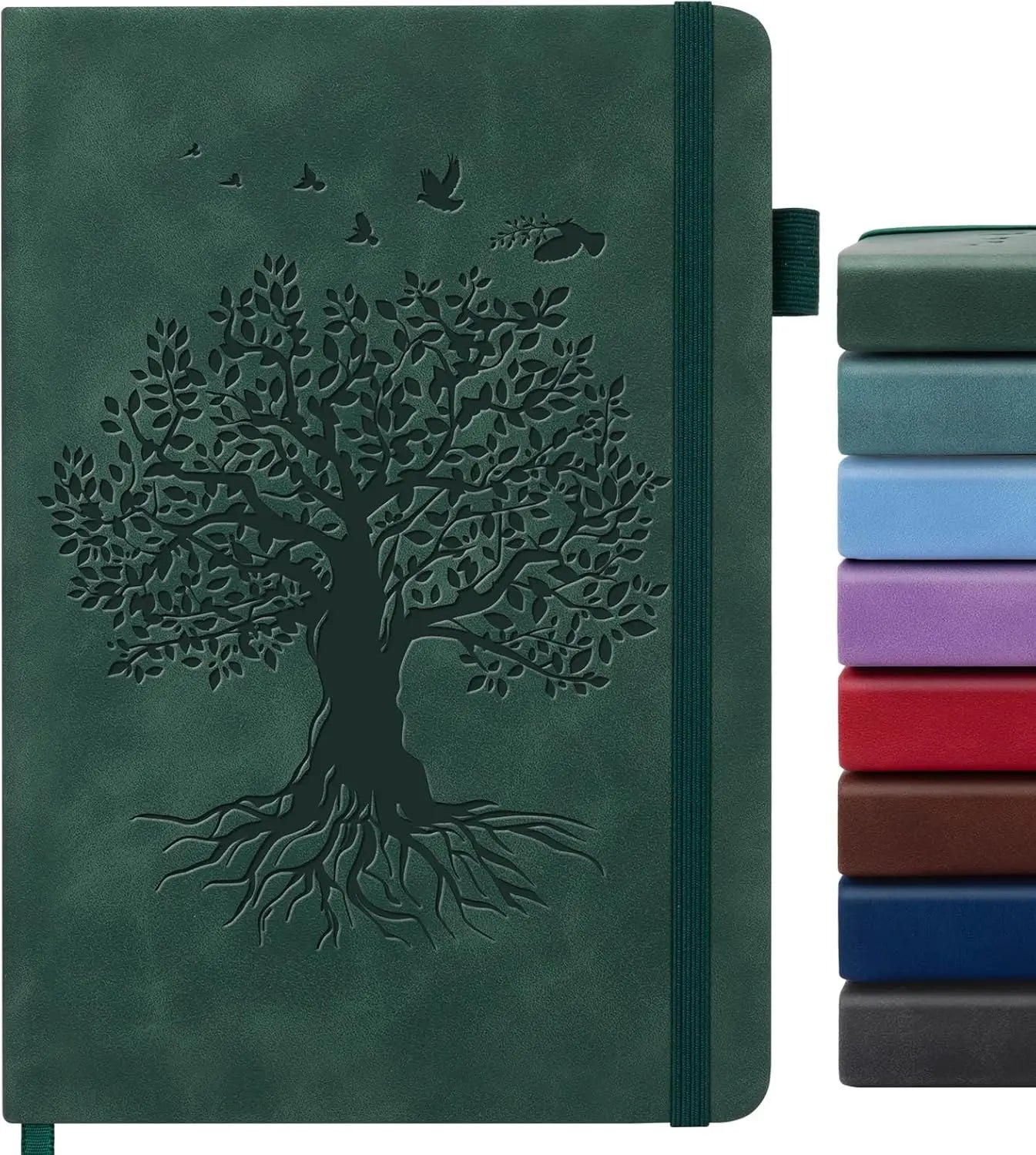 A5 Hardcover Leather Journal Notebook, 200 Pages Thick Paper, Lined for Writing, Work, School & Travel