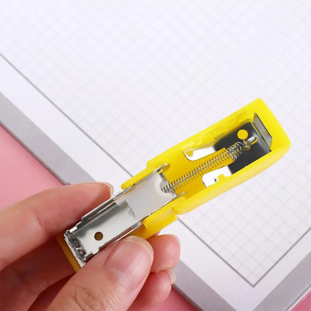 Mini Effortless Labor-Saving Stapler Set Paper Binding Fixing Bookbinding Machine Small Paper Stapling Tools School Supplies